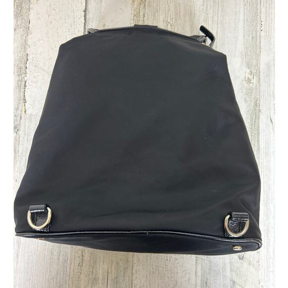 Kate Spade Nylon Convertible Black Backpack Crossbody Bag patent leather - Picture 2 of 6